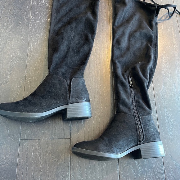 Womens Lexi & Abbie JESSA Over The Knee Faux Suede Black Boots Size 5 - Picture 7 of 12